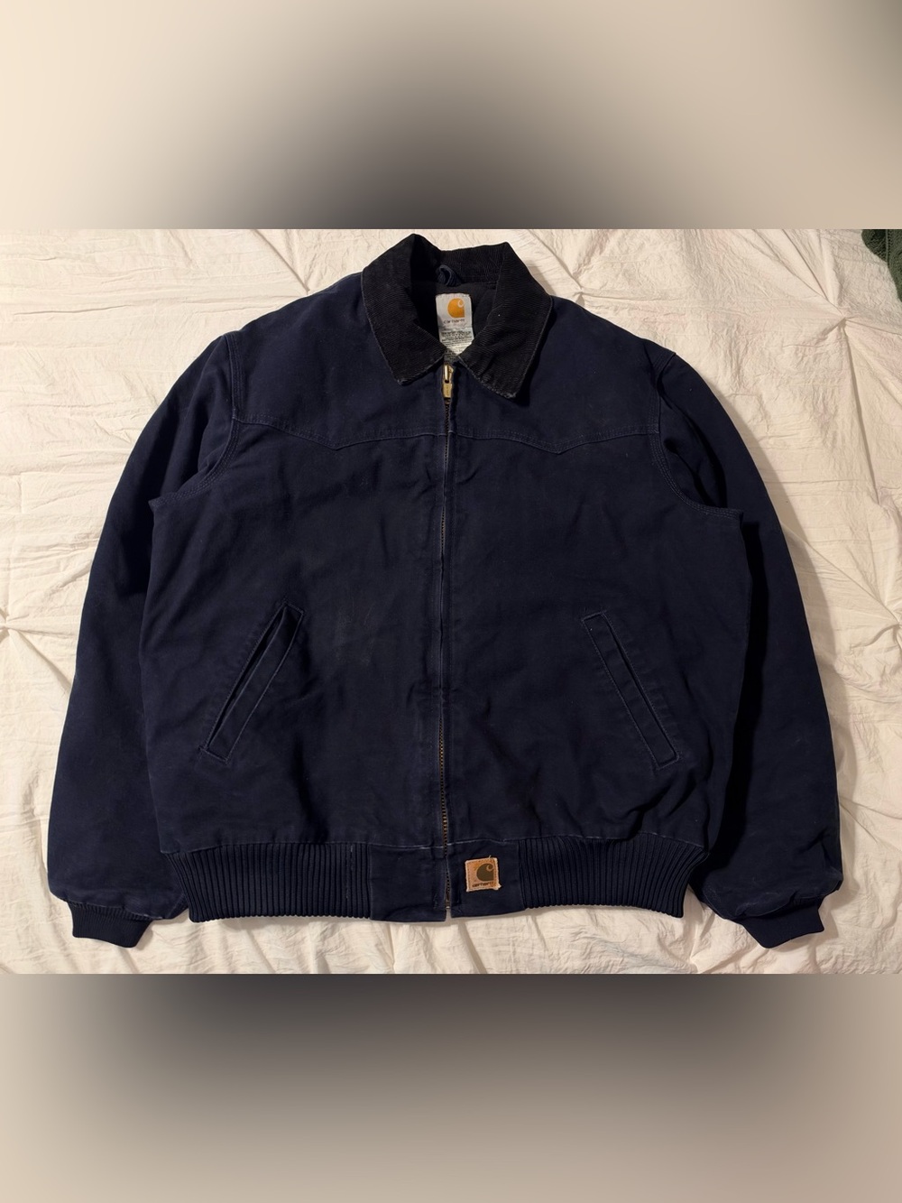 Carhartt Men's J14MDT Midnight Blue Santa Fe Quilted Lined Jacket Large Regular